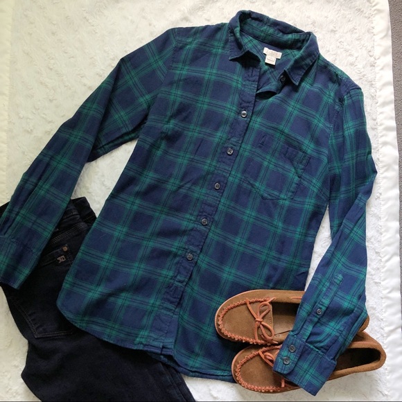 J. Crew Factory Tops - J Crew Factory Boy Fit Flannel Button Down Shirt